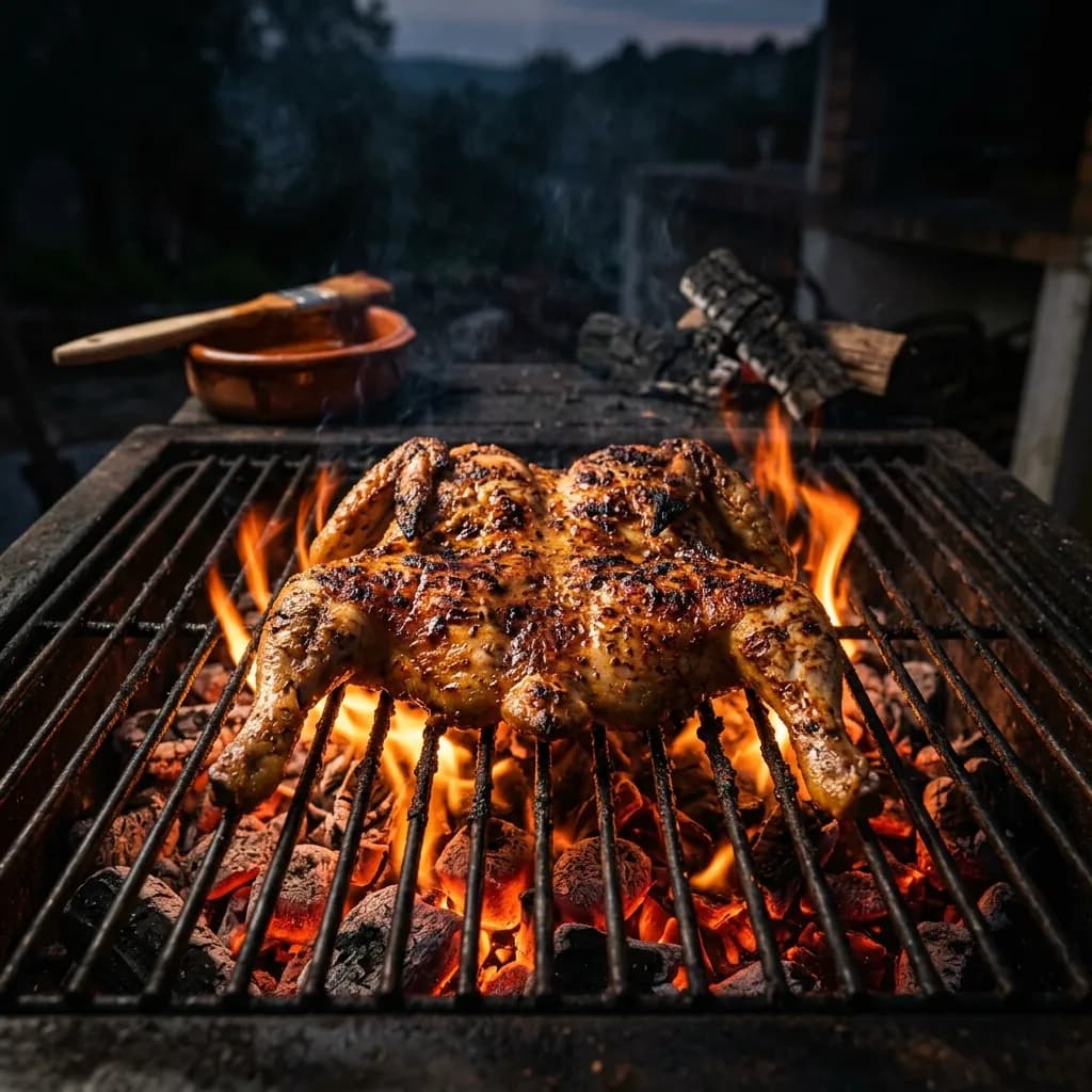 Frango assado na brasa